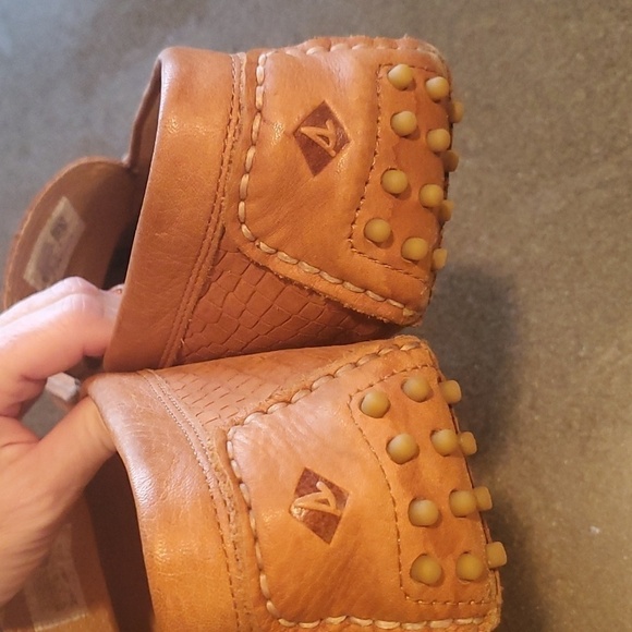 Sperry Camp Moc Tan Croc Embossed Leather Driving Loafers Mens main image 11